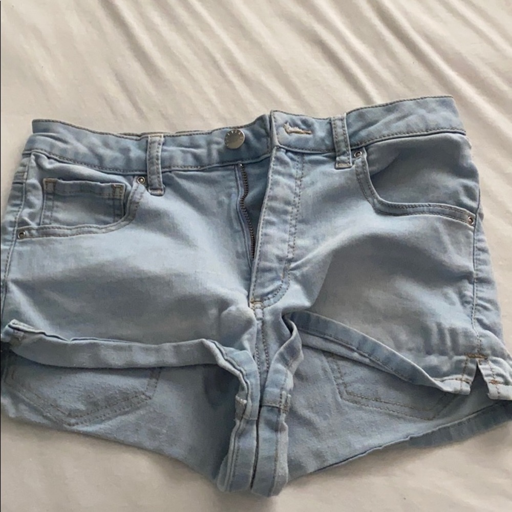 blue shorts